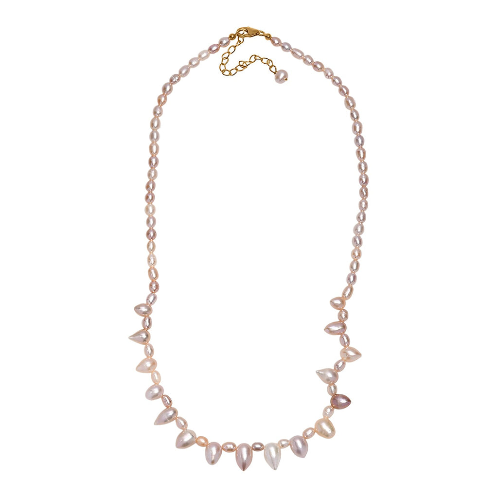 Multi Colour Fresh Water Pearl Necklace (Size - 20) with Lobster Clasp in 18K Vermeil Yellow Gold Plated Sterling Silver