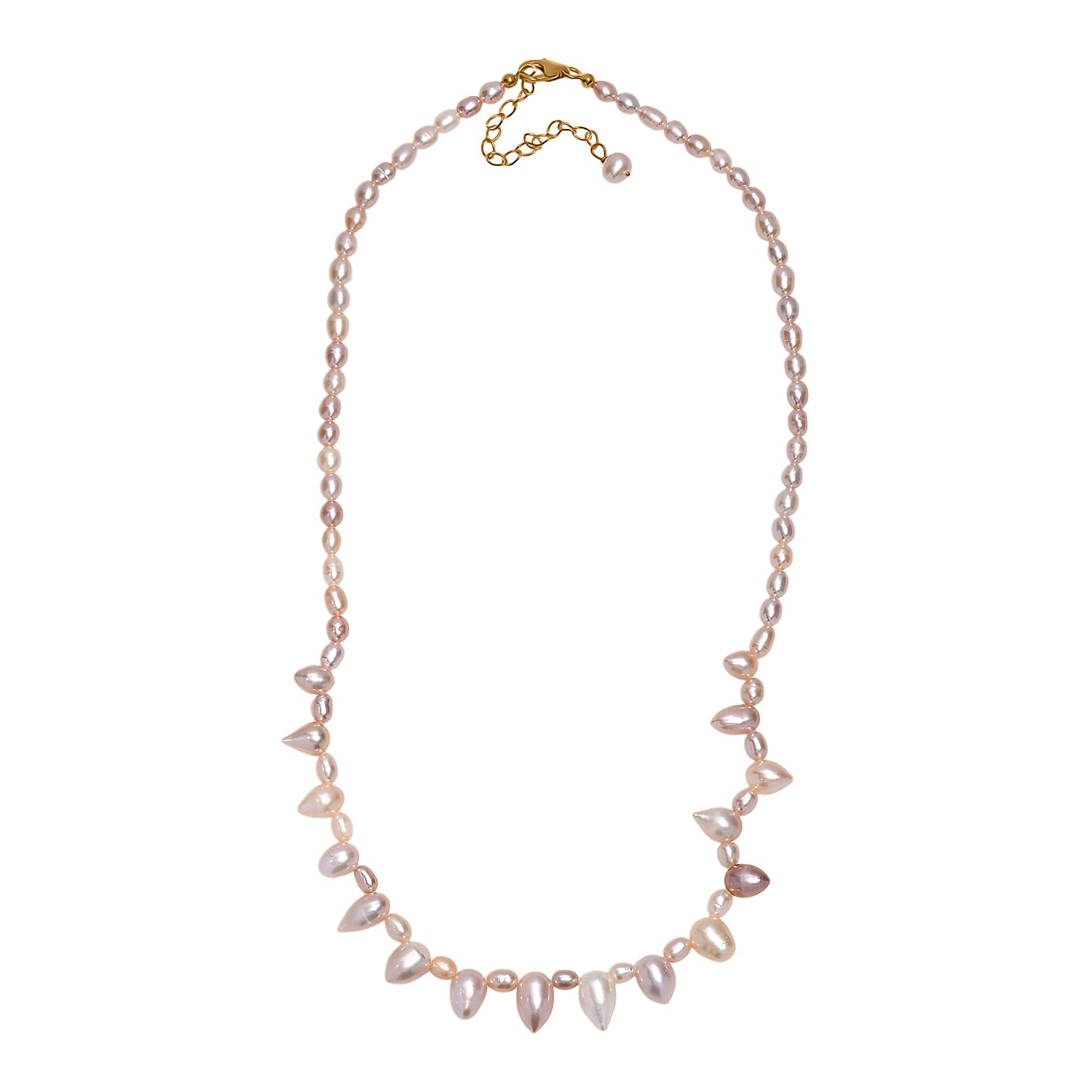 Multi Colour Fresh Water Pearl Necklace (Size - 20) with Lobster Clasp in 18K Vermeil Yellow Gold Plated Sterling Silver V32538968 2