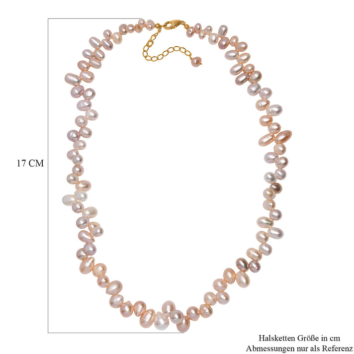 220 Ct. Multi Colour Fresh Water Pearl Necklace with Lobster Clasp in 18K Vermeil Yellow Gold Plated Sterling Silver, 20 Inch with Ext. 8131711 2