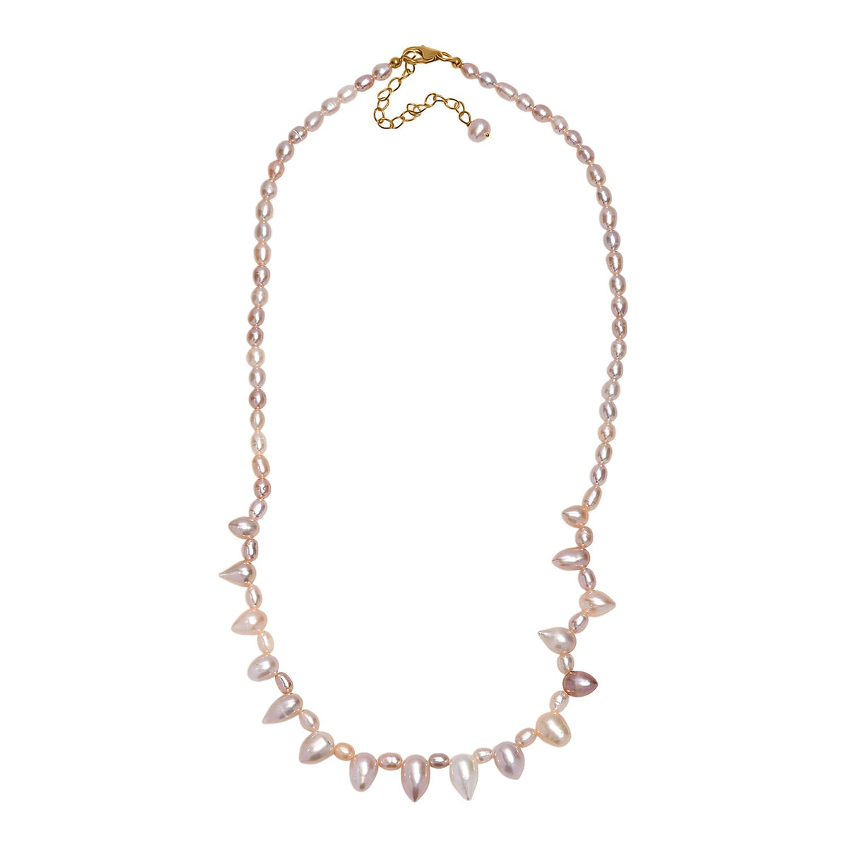 Multi Colour Fresh Water Pearl Necklace (Size - 20) with Lobster Clasp in 18K Vermeil Yellow Gold Plated Sterling Silver V32538968 3