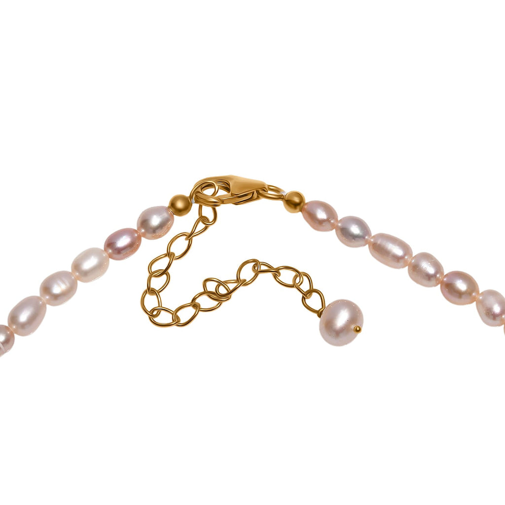 Multi Colour Fresh Water Pearl Necklace (Size - 20) with Lobster Clasp in 18K Vermeil Yellow Gold Plated Sterling Silver
