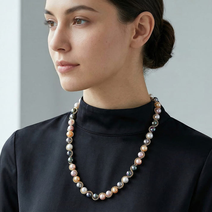 The Exotic Collection - Mother of Pearl Rope Necklace With Lobster Claw Clasp (Size - 19.5+2 EXT) - Multi 8248352 2