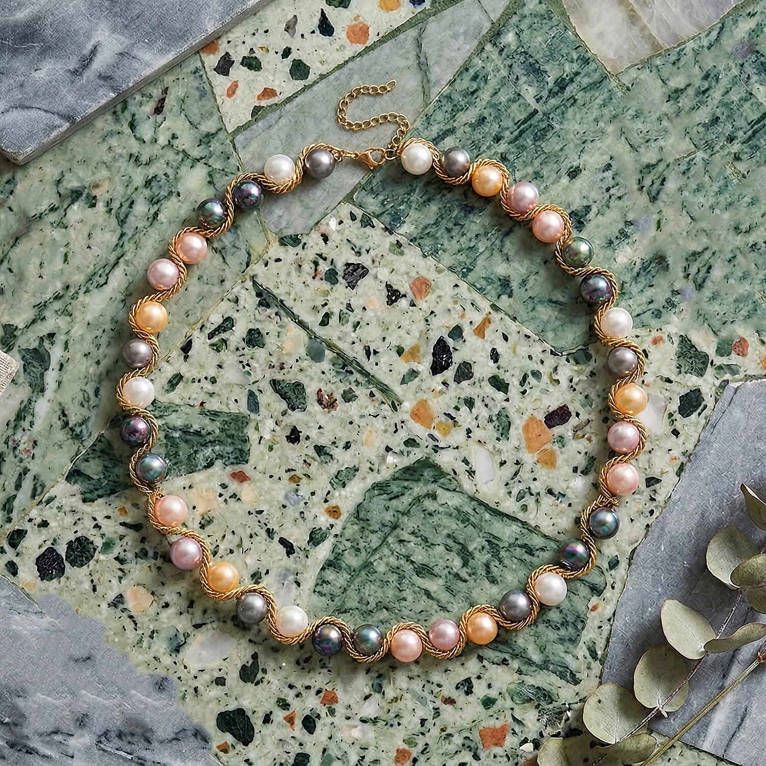 The Exotic Collection - Mother of Pearl Rope Necklace With Lobster Claw Clasp (Size - 19.5+2 EXT) - Multi 8248352 3