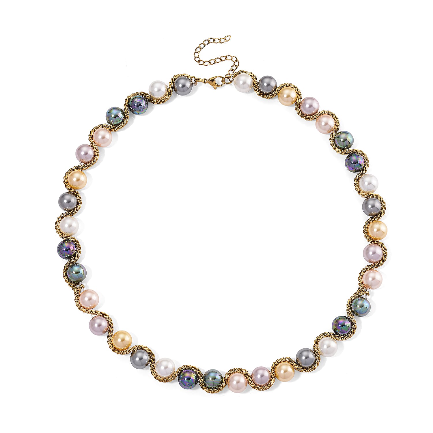 The Exotic Collection - Mother of Pearl Rope Necklace With Lobster Claw Clasp (Size - 19.5+2 EXT) - Multi 8248352 4