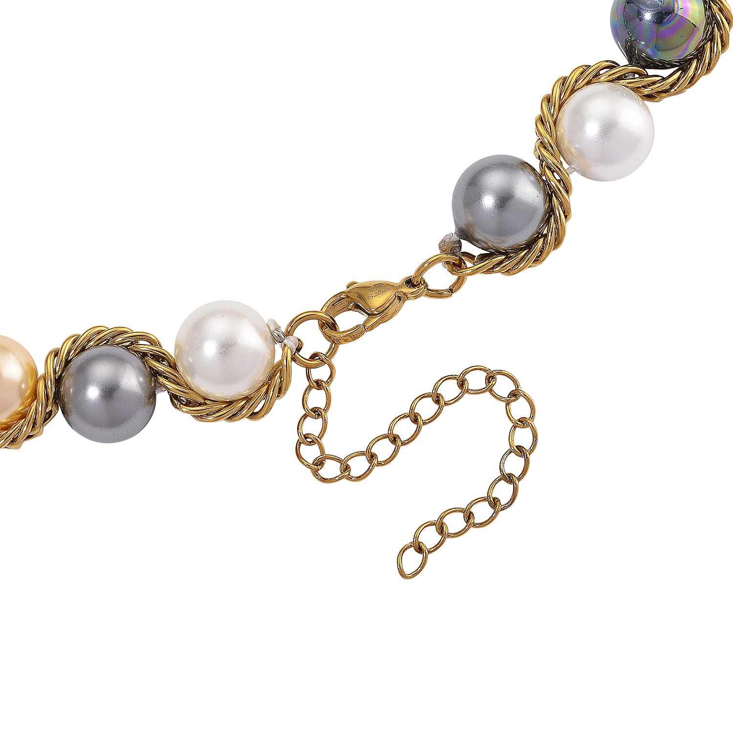 The Exotic Collection - Mother of Pearl Rope Necklace With Lobster Claw Clasp (Size - 19.5+2 EXT) - Multi 8248352 6