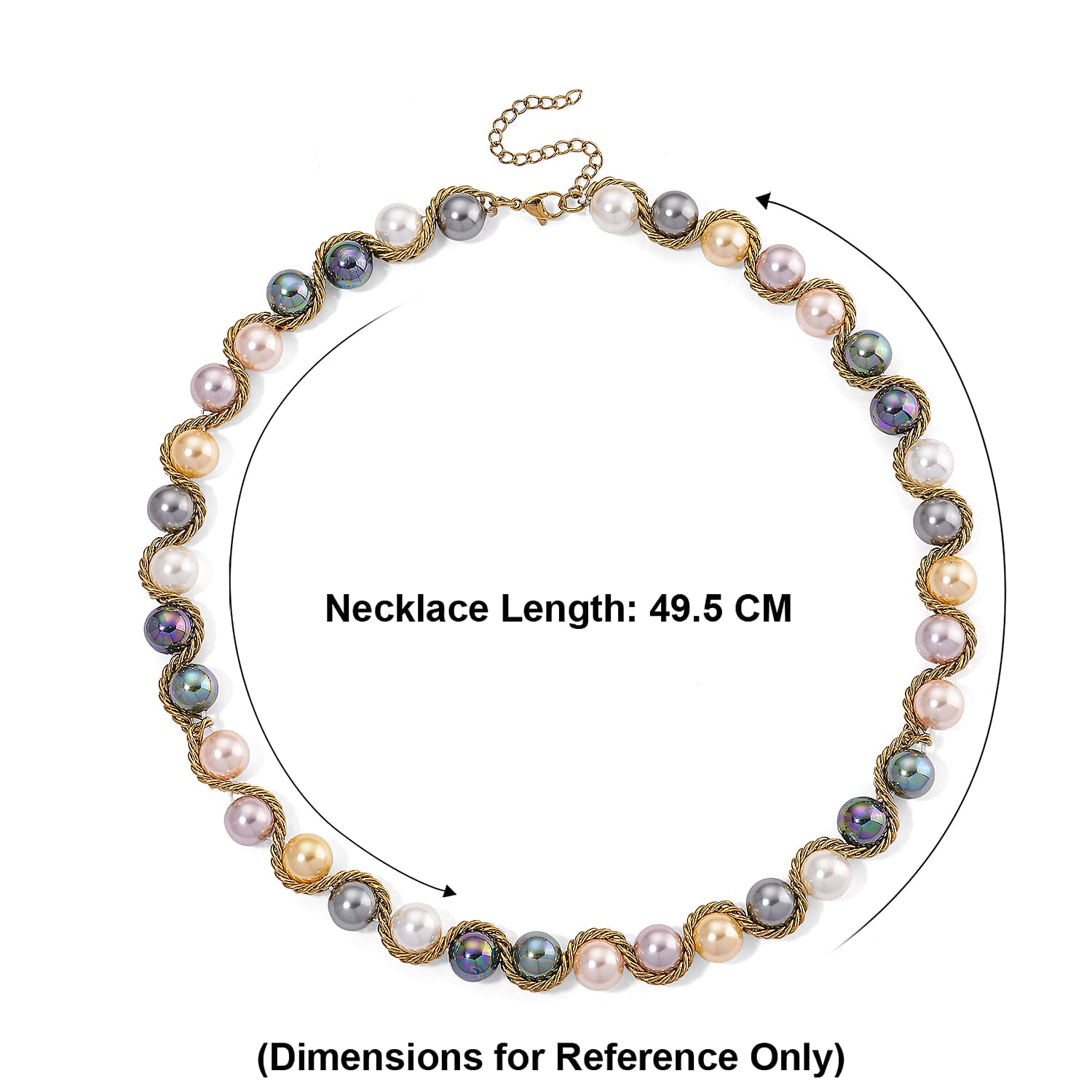 The Exotic Collection - Mother of Pearl Rope Necklace With Lobster Claw Clasp (Size - 19.5+2 EXT) - Multi 8248352 7