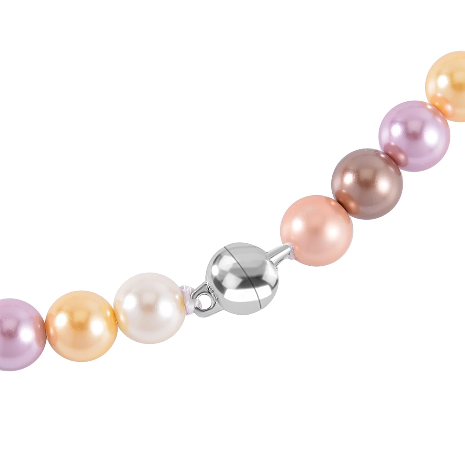 Multi Colour Shell Pearl Necklace (Size - 20) Pure White Stainless Steel  0.01 ct 7650082 4