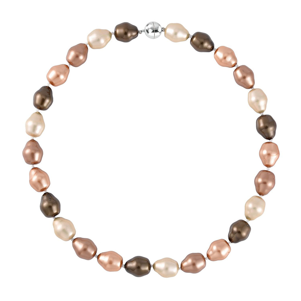Multi Colour Shell Pearl Necklace (Size - 20) With Magenetic Clasp