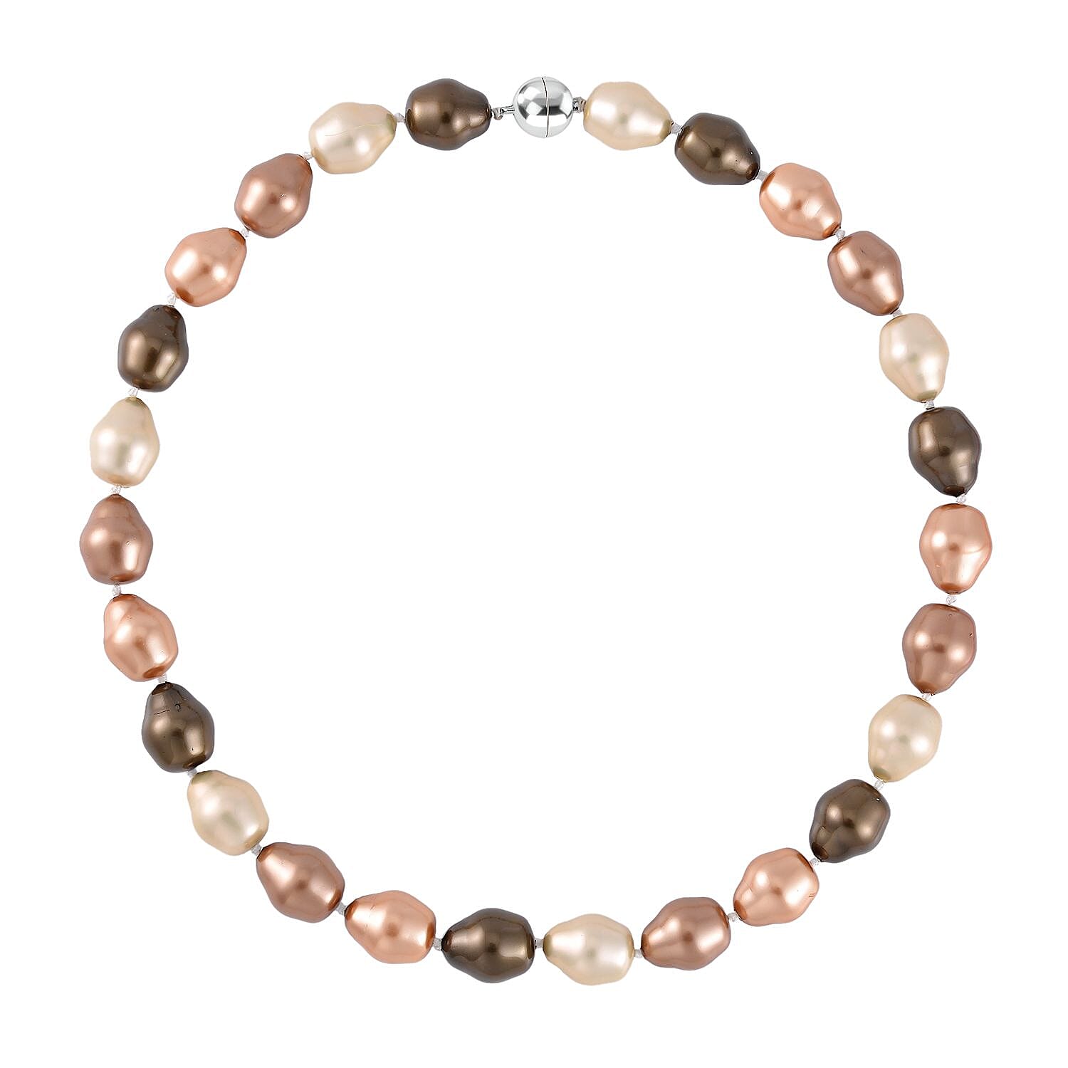 Multi Colour Shell Pearl Necklace (Size - 20) With Magenetic Clasp 7826854 0
