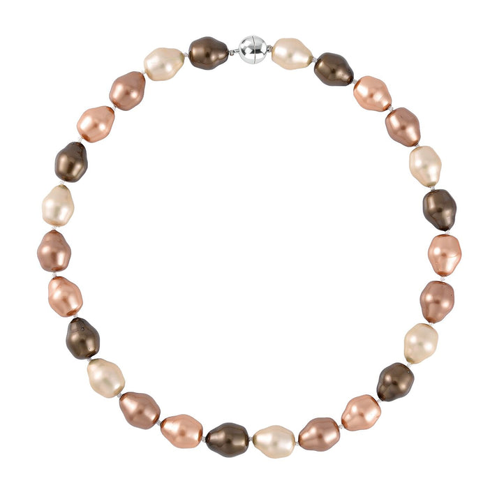 Multi Colour Shell Pearl Necklace (Size - 20) With Magenetic Clasp 7826854 1