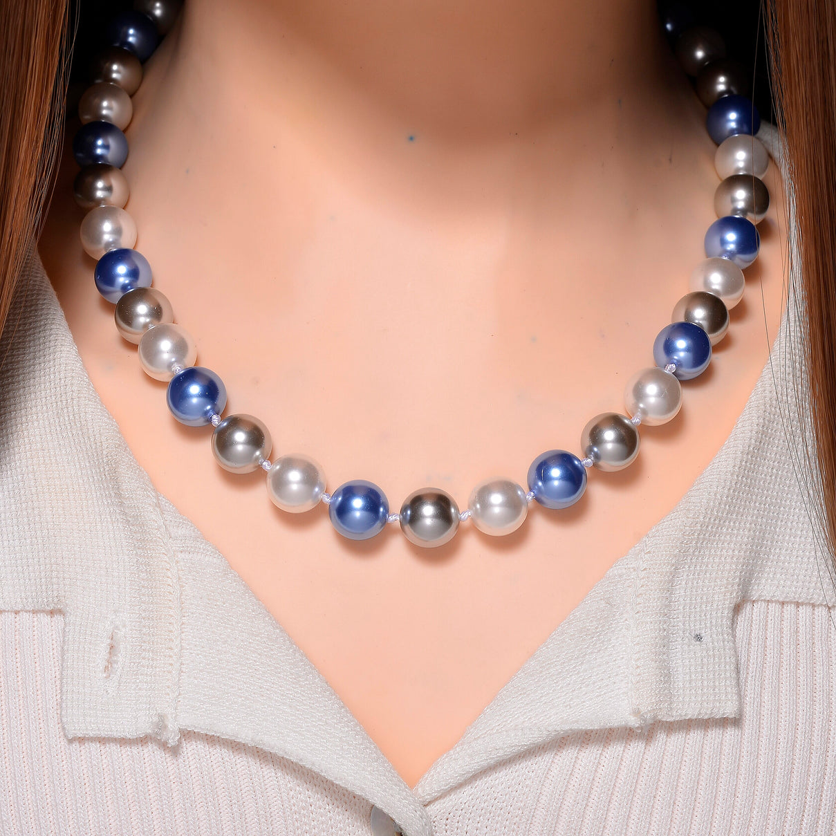 Multi Color Shell Pearl Necklace (Size - 20) with Senorita Clasp 380.00 Ct. 8193821 2