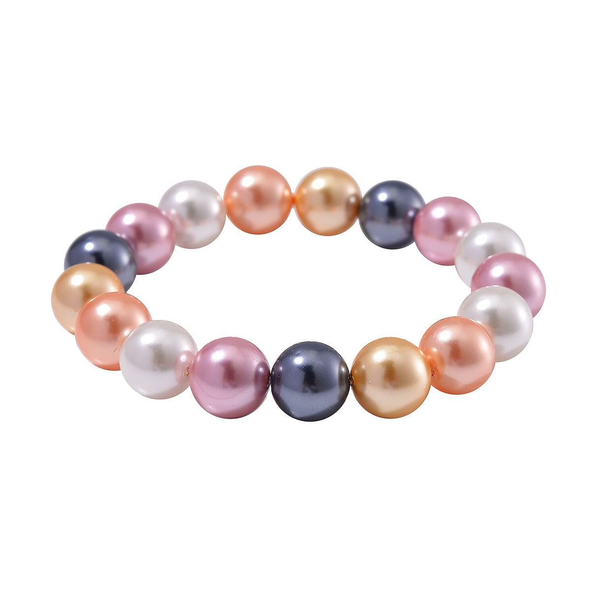 Multi Color Shell Pearl Stone Bracelet (Size 7.5 Stretchable) 190.00 Ct. 8193818 0