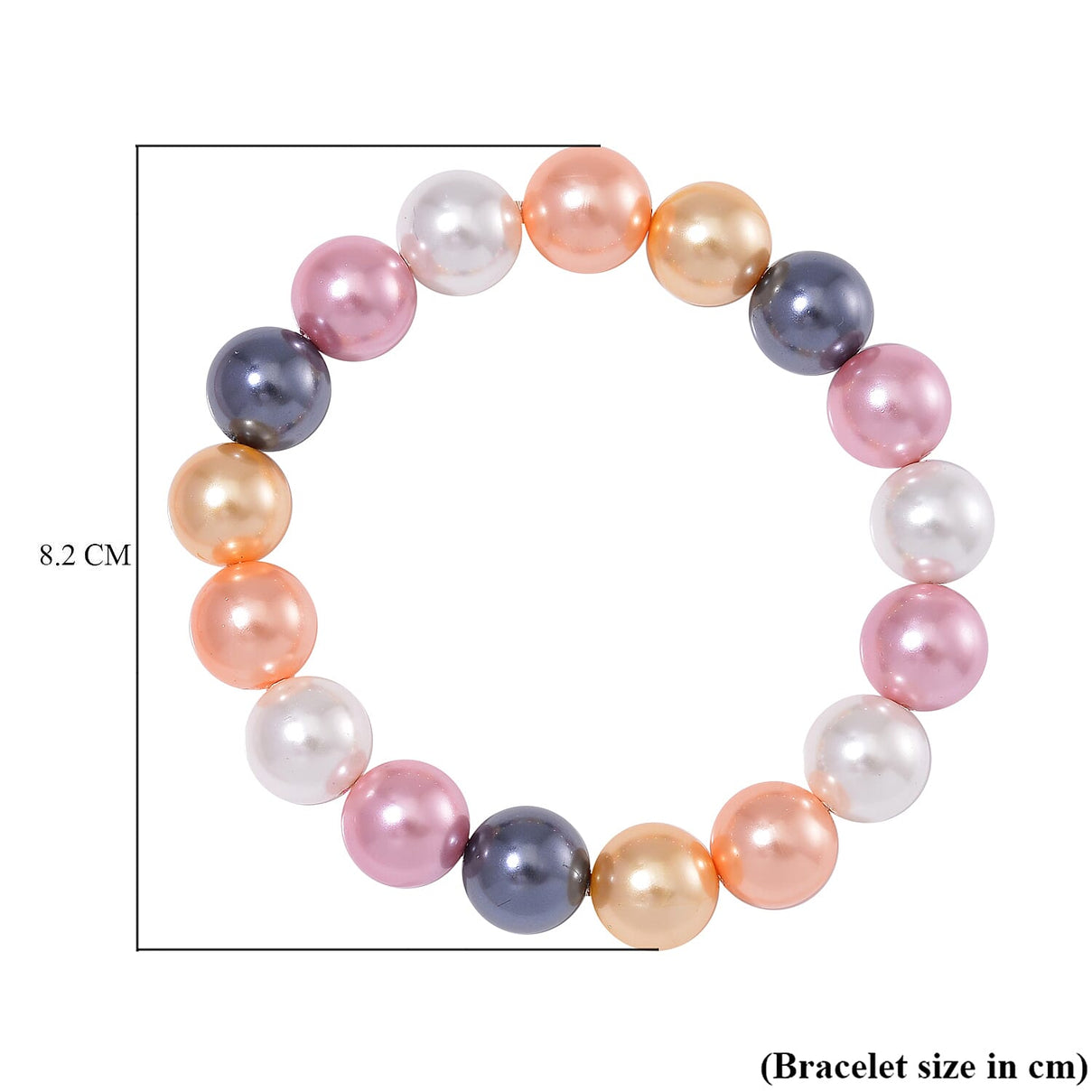 Multi Color Shell Pearl Stone Bracelet (Size 7.5 Stretchable) 190.00 Ct. 8193818 4
