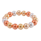Multi Color Shell Pearl Stone Bracelet (Size 7.5 Stretchable) 190.00 Ct.