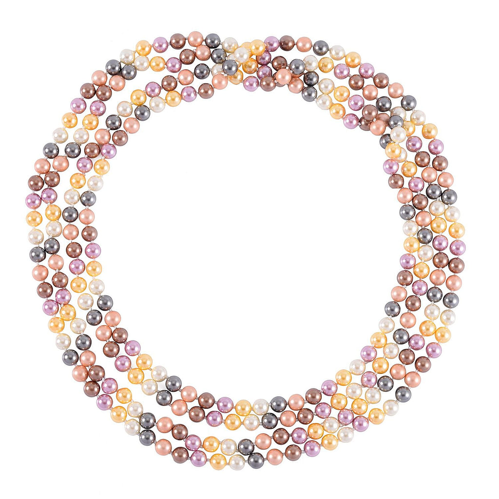 Multi Colour Shell Pearl Stone Necklace (Size - 100)