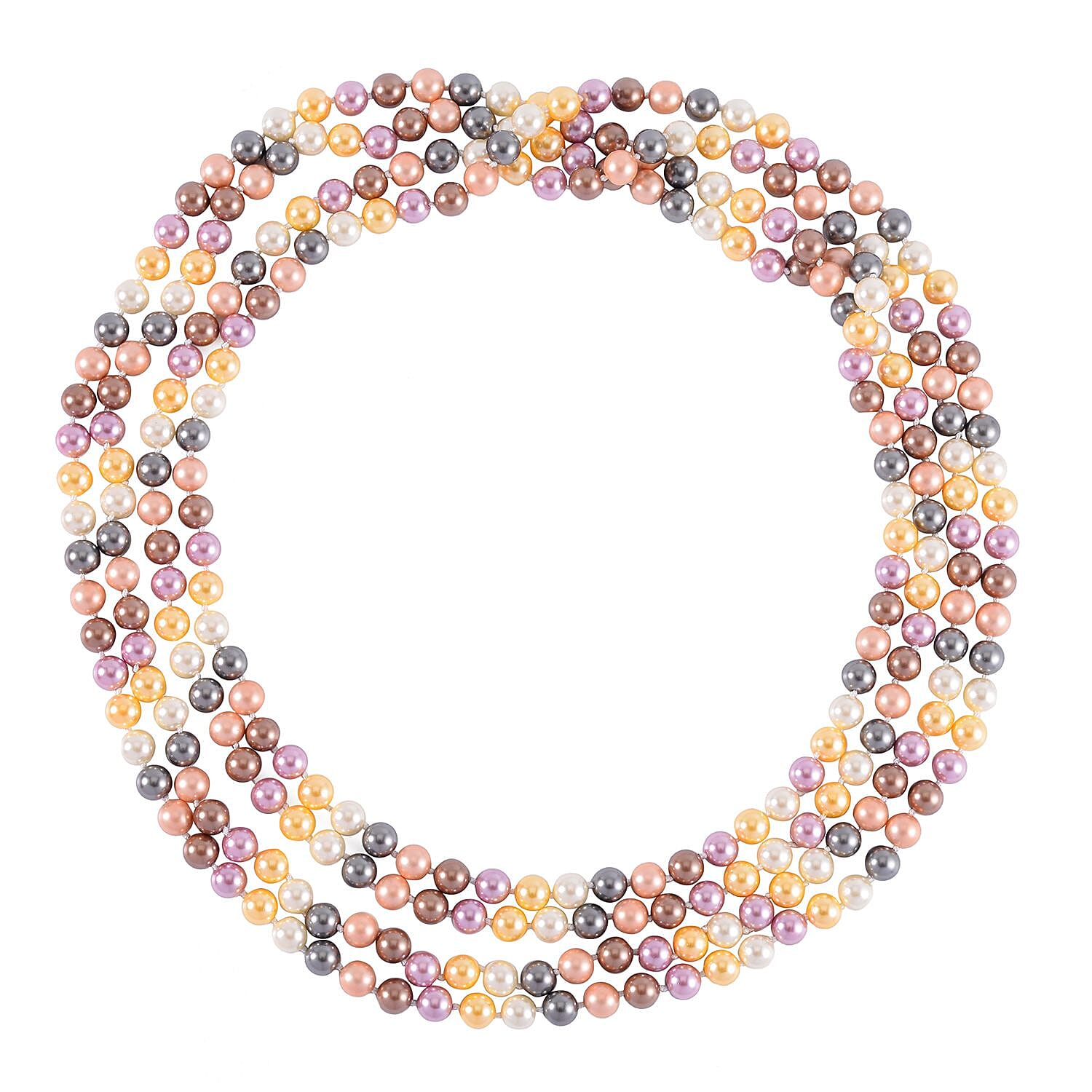 Multi Colour Shell Pearl Stone Necklace (Size - 100) 8312640 0
