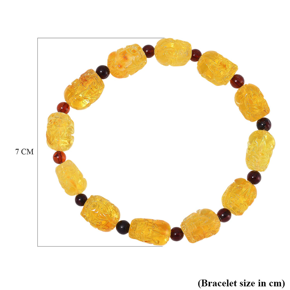 Rare Tucson Find - Natural Honey and Cognac Amber Stone Stretchable Bracelet (Size - 7 to 10) 30.00 Ct. 8120955 4