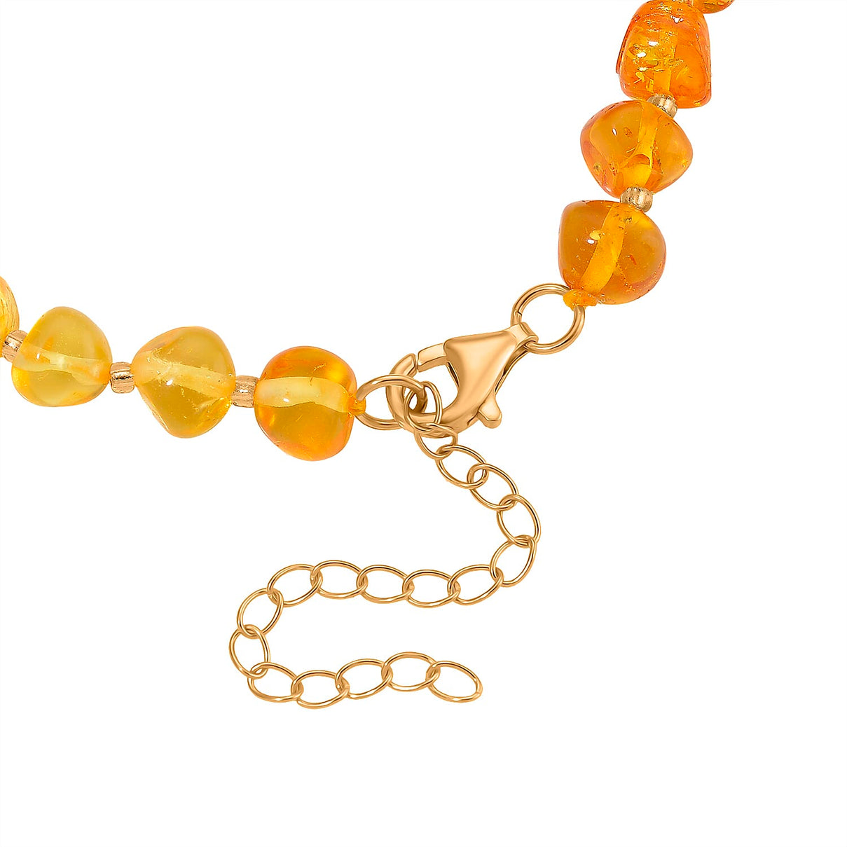 D'Joy Multi Colour Amber &amp; White Fresh Water Pearl Bracelet (Size - 7.5 - 2 Ext) with Lobster Clasp in Yellow Gold Plating Sterling Silver 17.9 Ct. 8215507 5