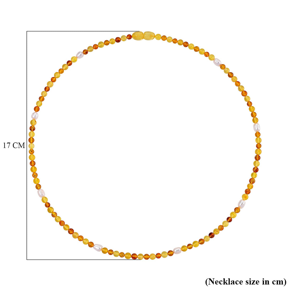 Multi Colour Baltic Amber, Freshwater Pearl Necklace (Size - 20) with Screw Clasp 35.00 Ct. 8215505 5