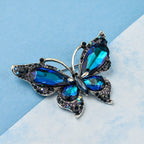 Multi Colour Austrian Crystal Butterfly Brooch