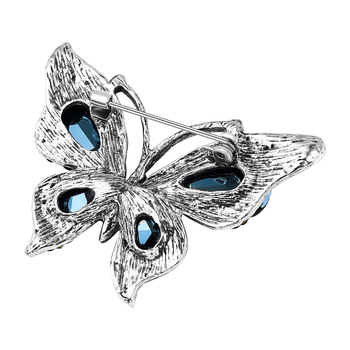 Multi Colour Austrian Crystal Butterfly Brooch 7639505 3