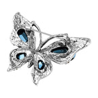 Multi Colour Austrian Crystal Butterfly Brooch