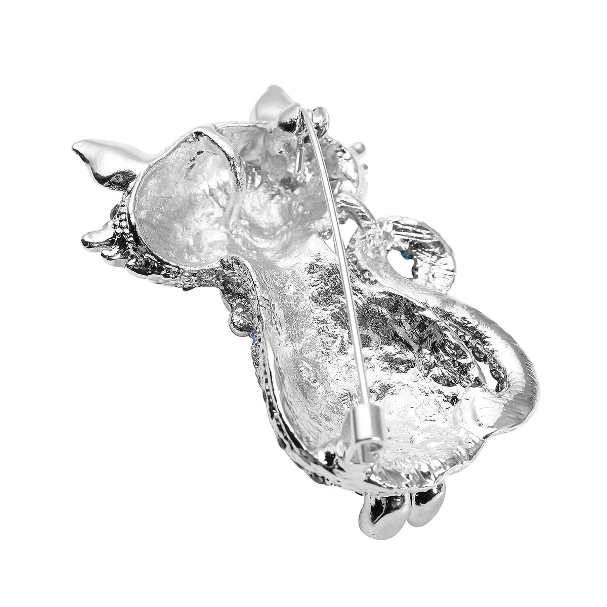 Multi Colour Austrian Crystal Cat Brooch Come Pendant in Silver Tone 7019978 4