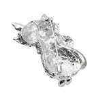Multi Colour Austrian Crystal Cat Brooch Come Pendant in Silver Tone