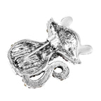 Multi Colour Austrian Crystal Enamelled Cat Brooch in Silver Tone