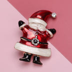 Multi Colour Austrian Crystal Enamelled Christmas Theme Santa Brooch