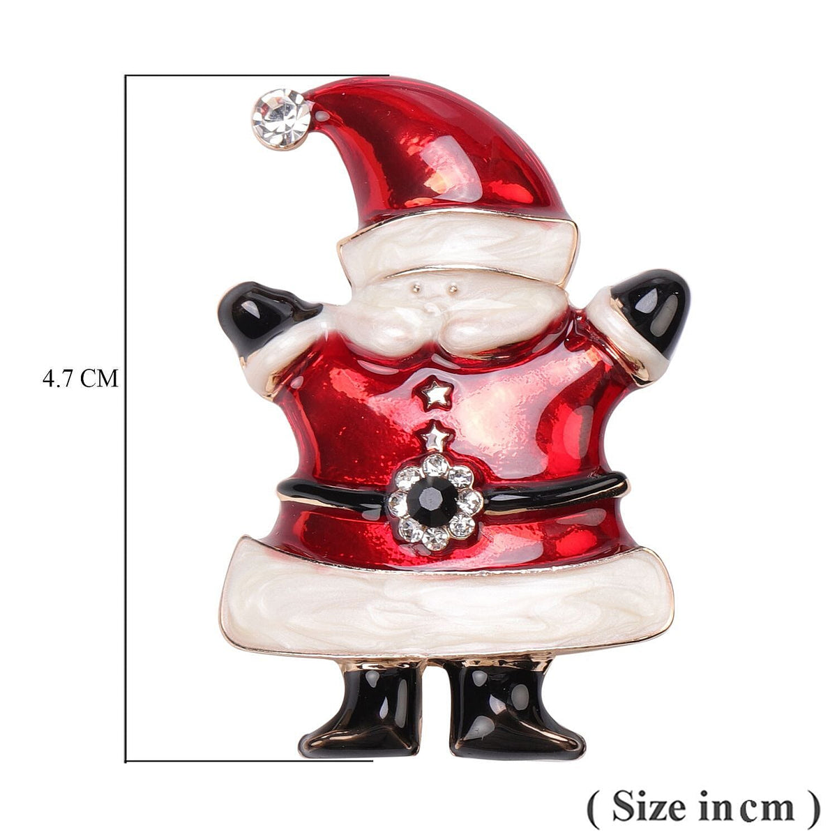 Multi Colour Austrian Crystal Enamelled Christmas Theme Santa Brooch 3704280 5