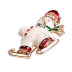Multi Colour Austrian Crystal Enamelled Christmas Theme Snowman Brooch