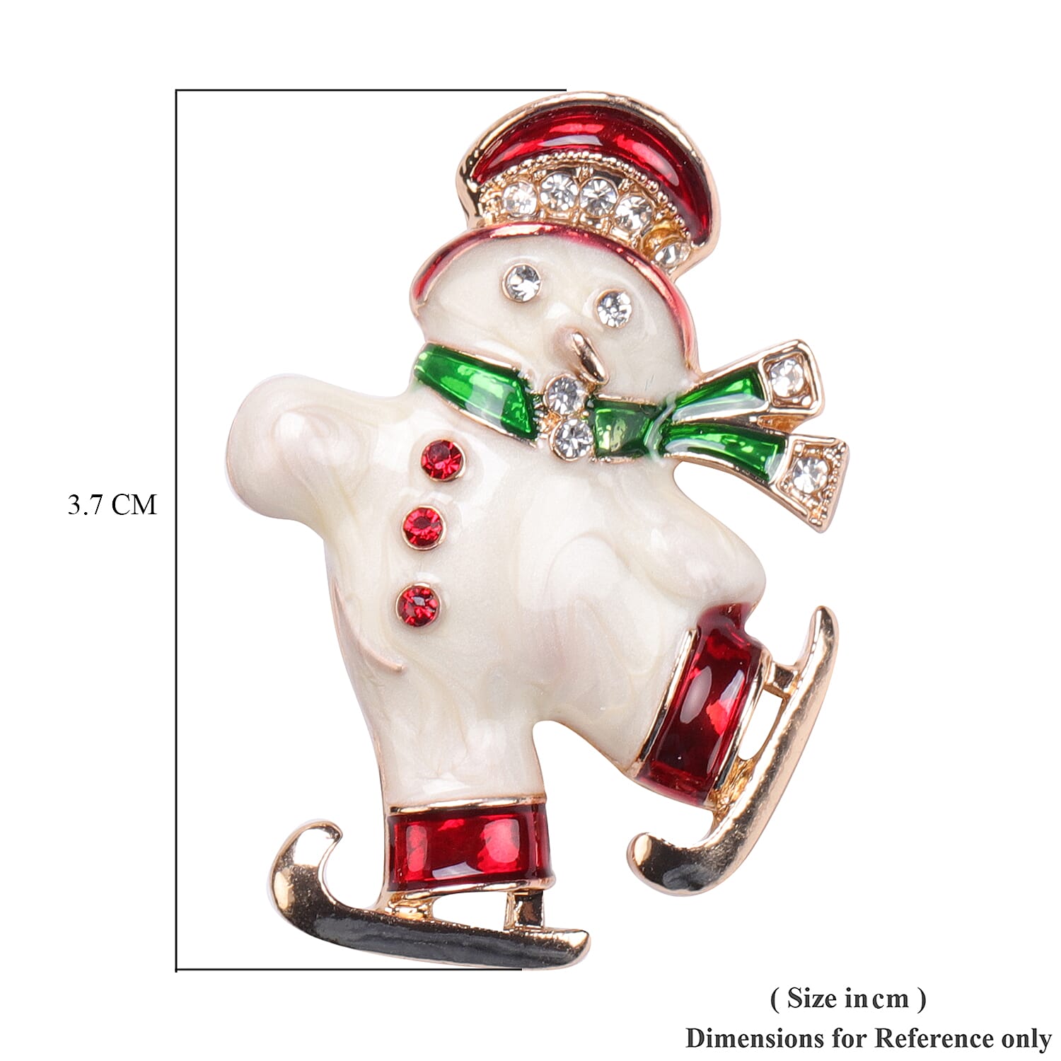 Multi Colour Austrian Crystal Enamelled Christmas Theme Snowman Brooch 3704281 4