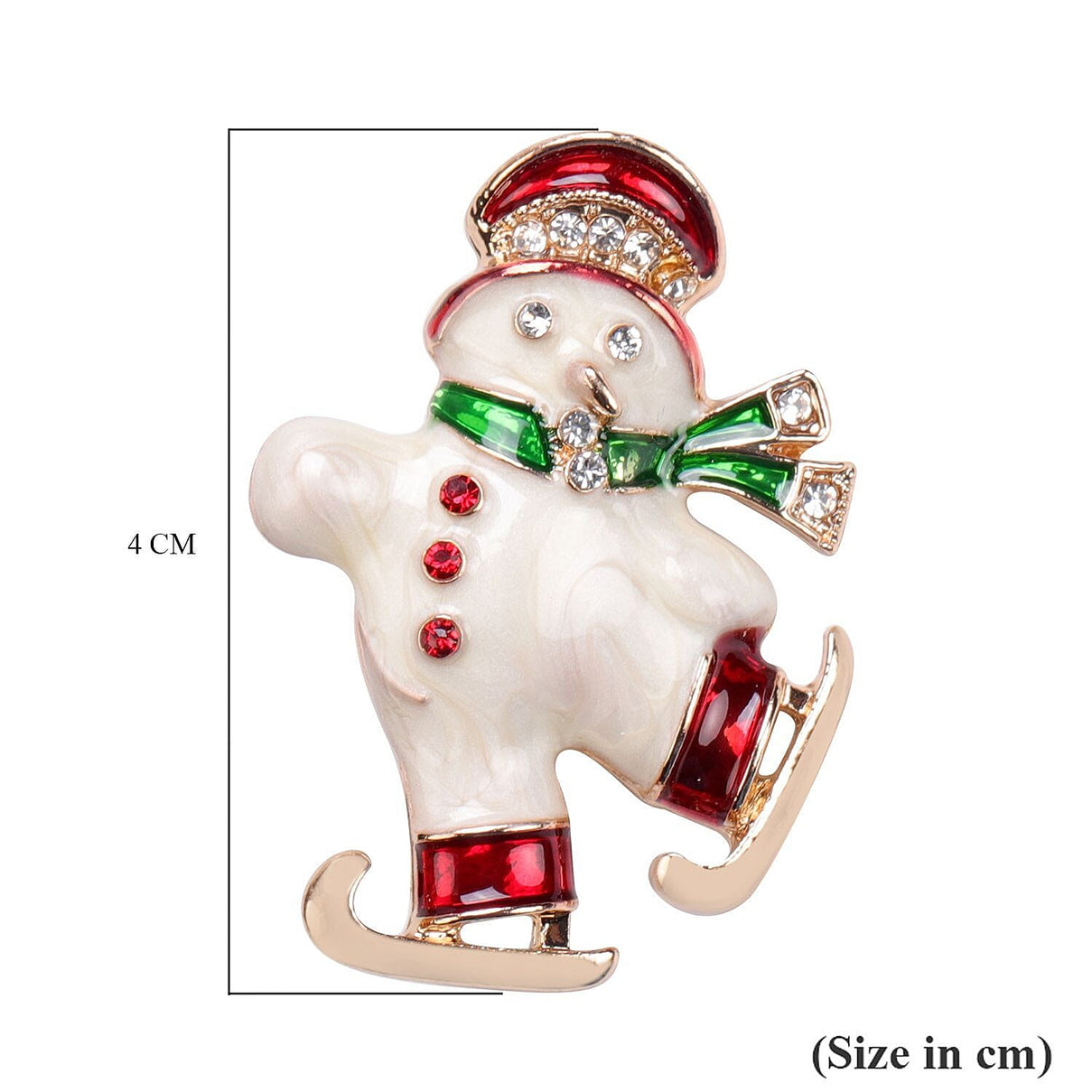 Multi Colour Austrian Crystal Enamelled Christmas Theme Snowman Brooch 3704281 5