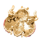 Multi Colour Austrian Crystal Enamelled Ladybird Brooch in Gold Tone