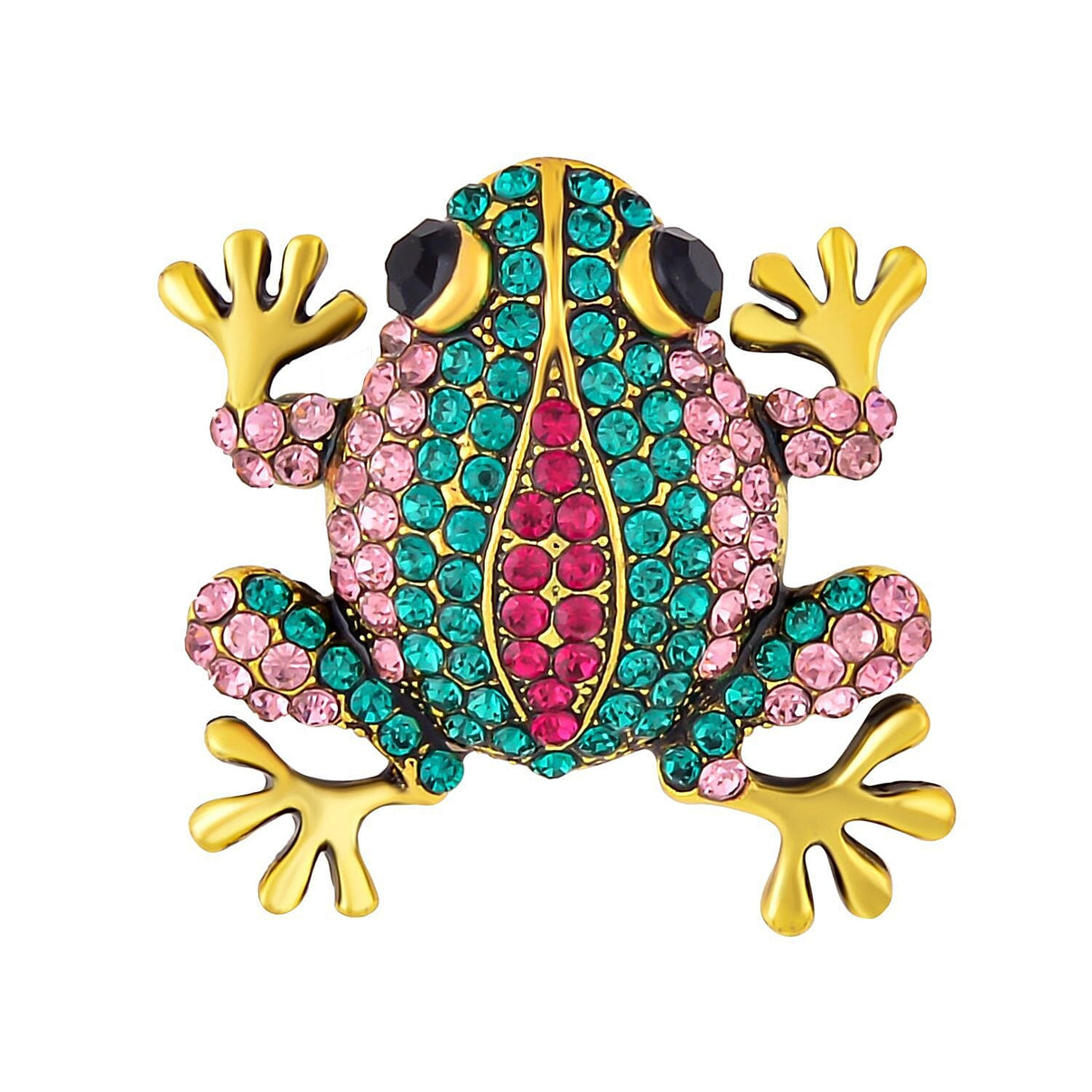 Multi Colour Austrian Crystal Enamelled Toad Brooch 7362726 0