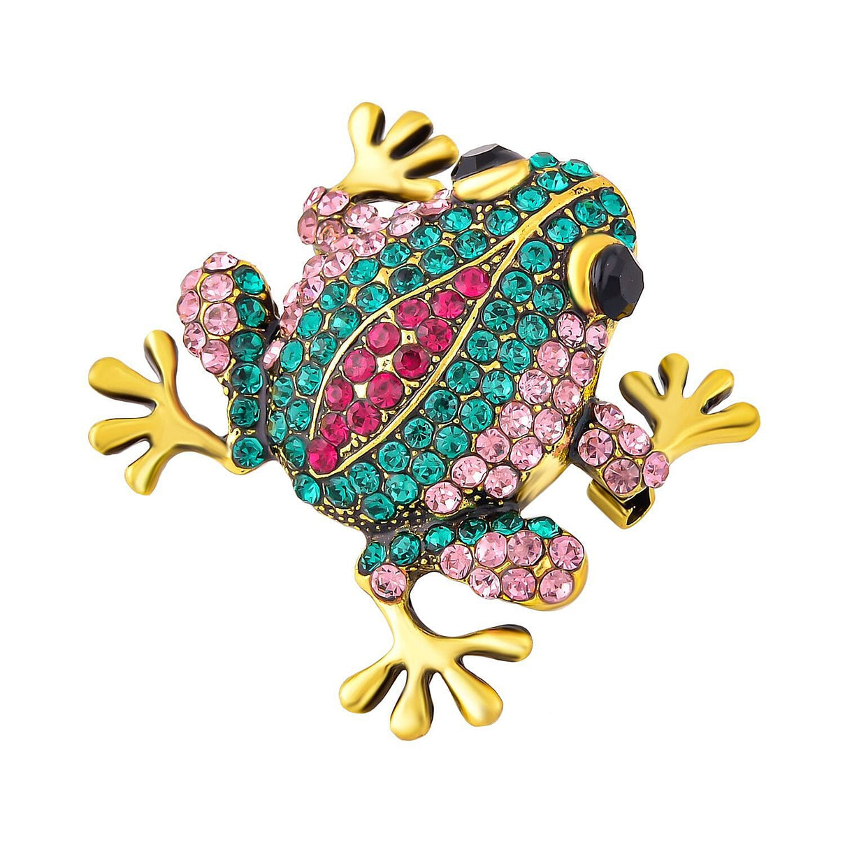 Multi Colour Austrian Crystal Enamelled Toad Brooch 7362726 2