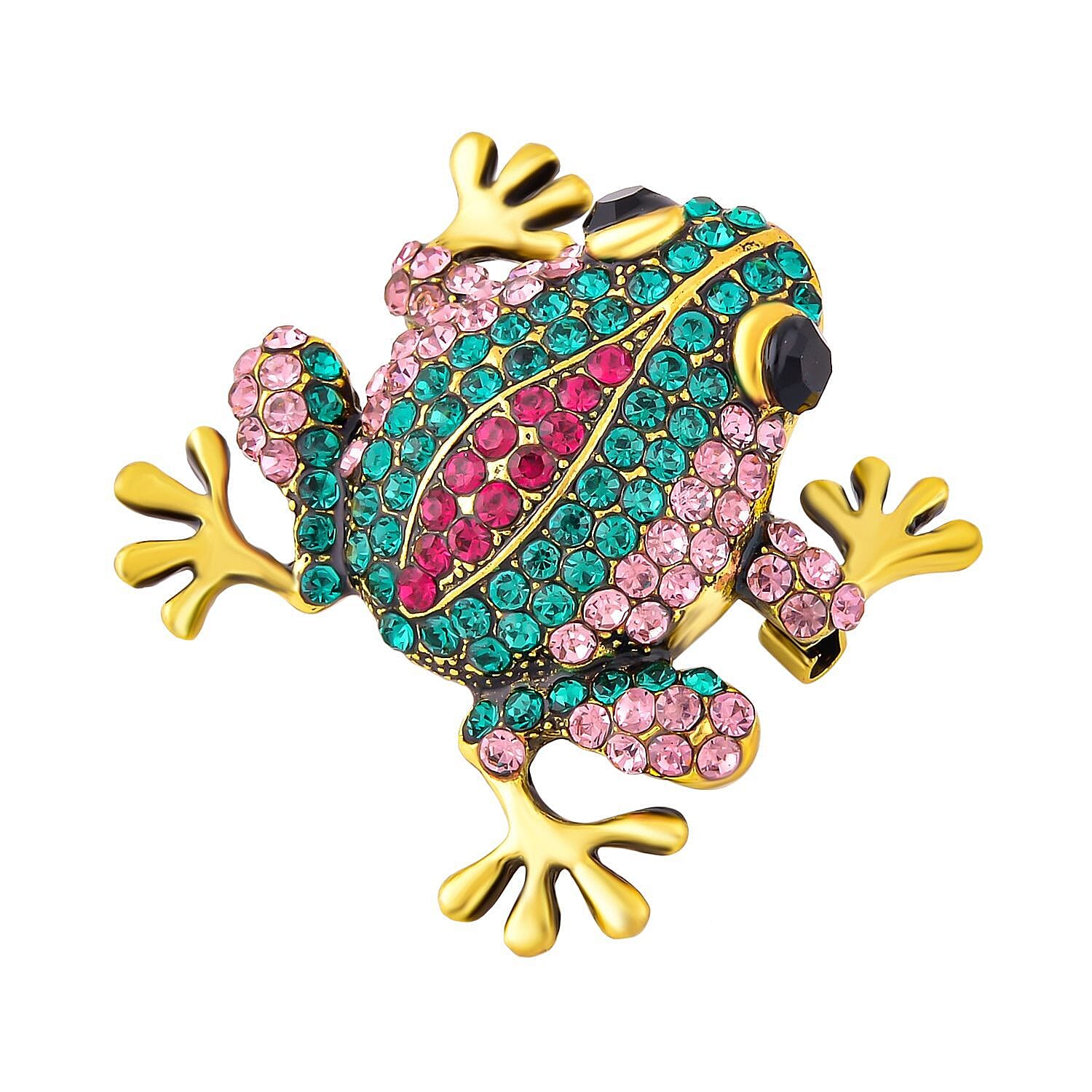 Multi Colour Austrian Crystal Enamelled Toad Brooch 7362726 2