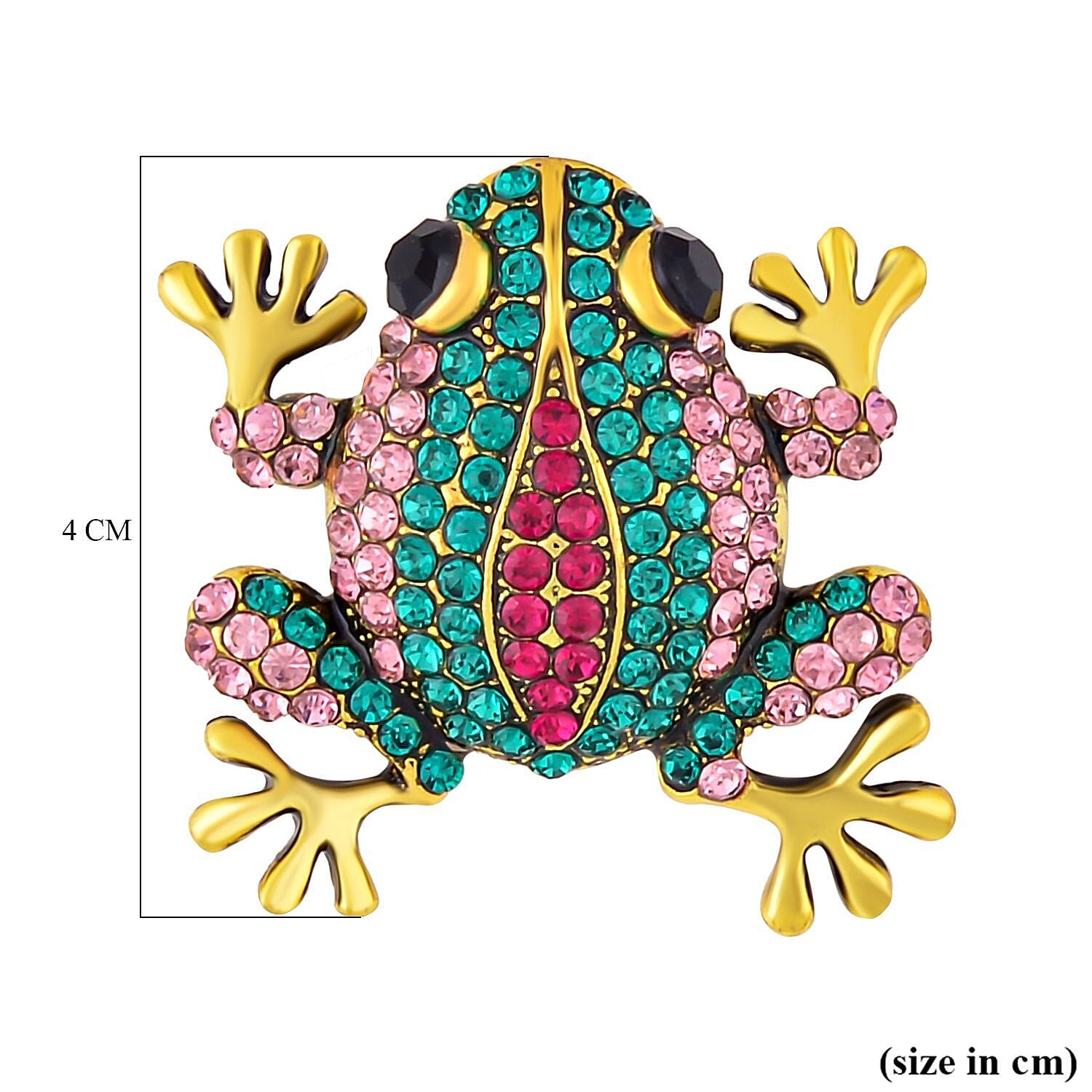 Multi Colour Austrian Crystal Enamelled Toad Brooch 7362726 4