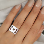Multi Colour Austrian Crystal Floral Enamelled Ring in Stainless Steel