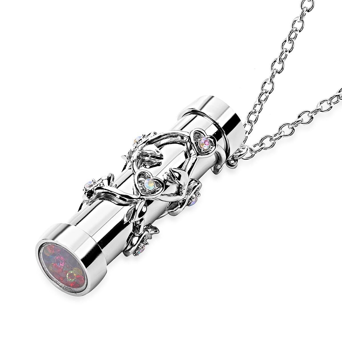 Multi Colour Austrian Crystal Kaleidoscope Necklace (Size 30 With 2 Inch Extender) in Silver Tone V32518814 3