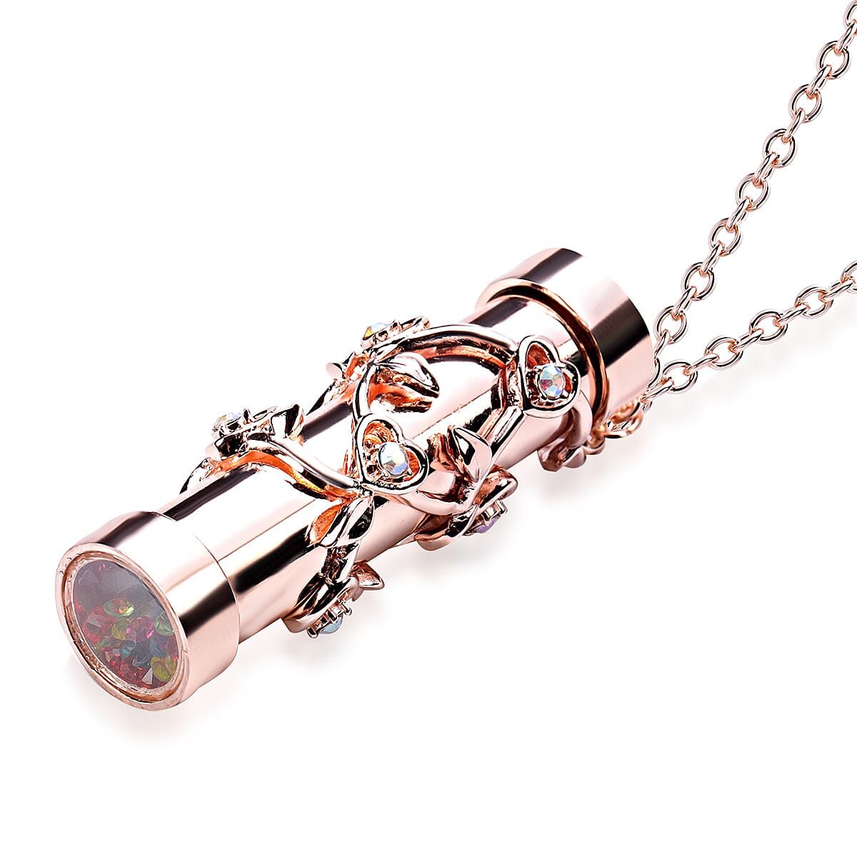 Multi Colour Austrian Crystal Kaleidoscope Necklace (Size 30 With 2 Inch Extender) in Rose Gold Tone V32513412 3