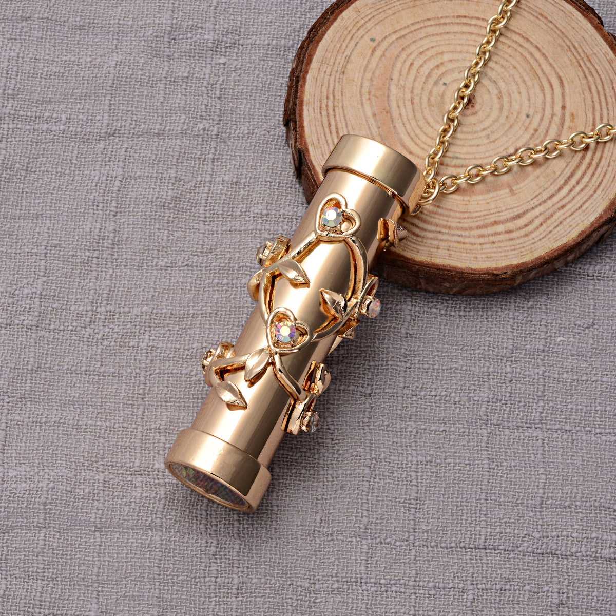 Multi Colour Austrian Crystal Kaleidoscope Pendant with Chain in Yellow Gold Tone 32 Inches 6006335 2