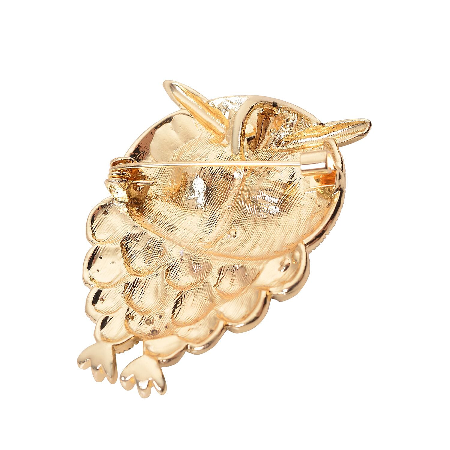 Multi Colour Austrian Crystal Owl Brooch Come Pendant in Yellow Gold Tone 7019984 4