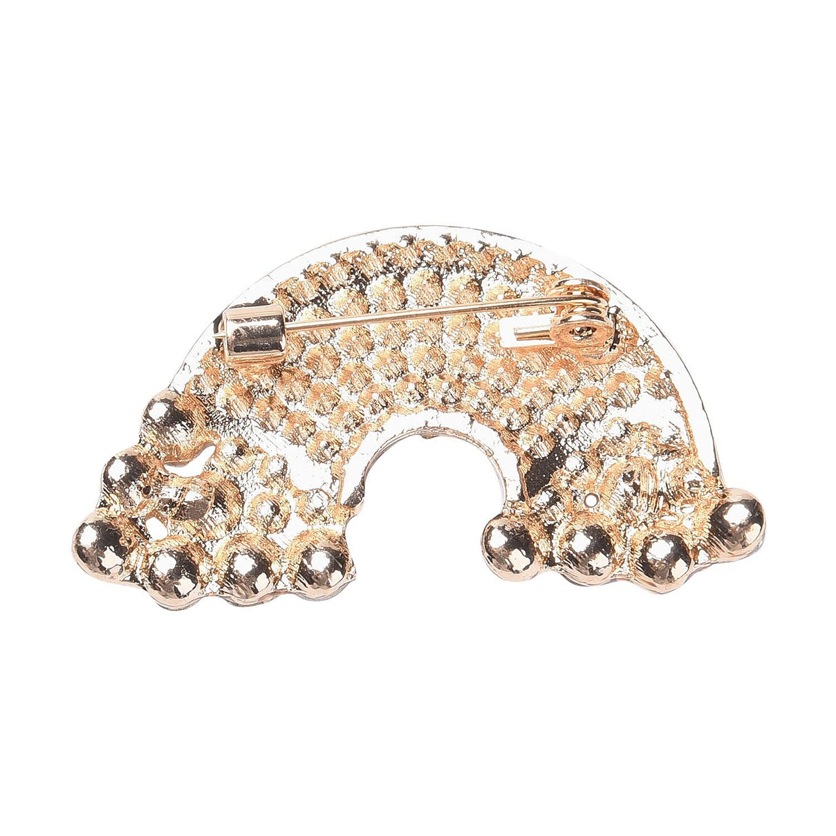 Multi Colour Austrian Crystal Rainbow Brooch in Yellow Gold Tone 3670261 3