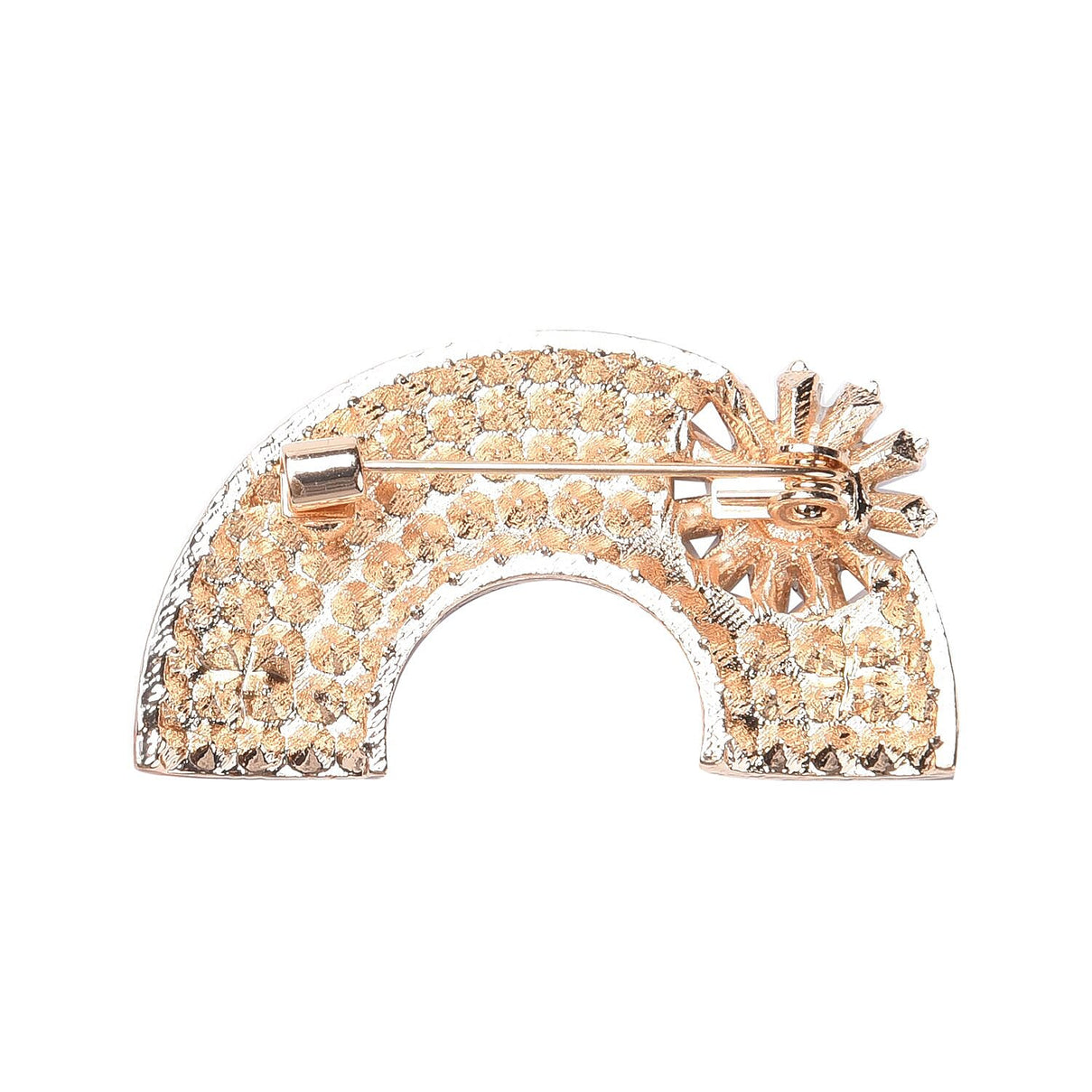 Multi Colour Austrian Crystal and Simulated Diamond Rainbow Brooch with Flower 3670260 3