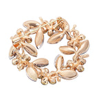 Multi Colour Austrian Crystal and Simulated Multi Colour Gemstones Brooch in Yellow Gold Tone