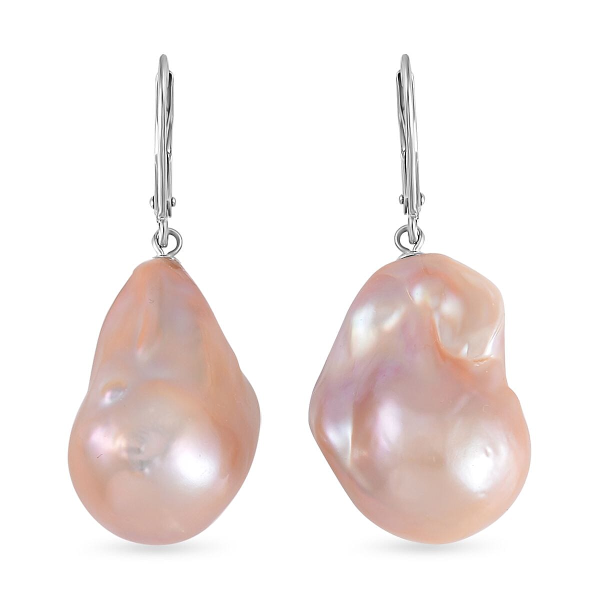 5th Avenue Closeout Multi Colour Baroque Pearl Earrings in Platinum Overlay Sterling Silver 7628508 0
