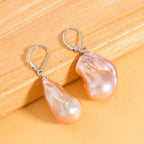 5th Avenue Closeout Multi Colour Baroque Pearl Earrings in Platinum Overlay Sterling Silver