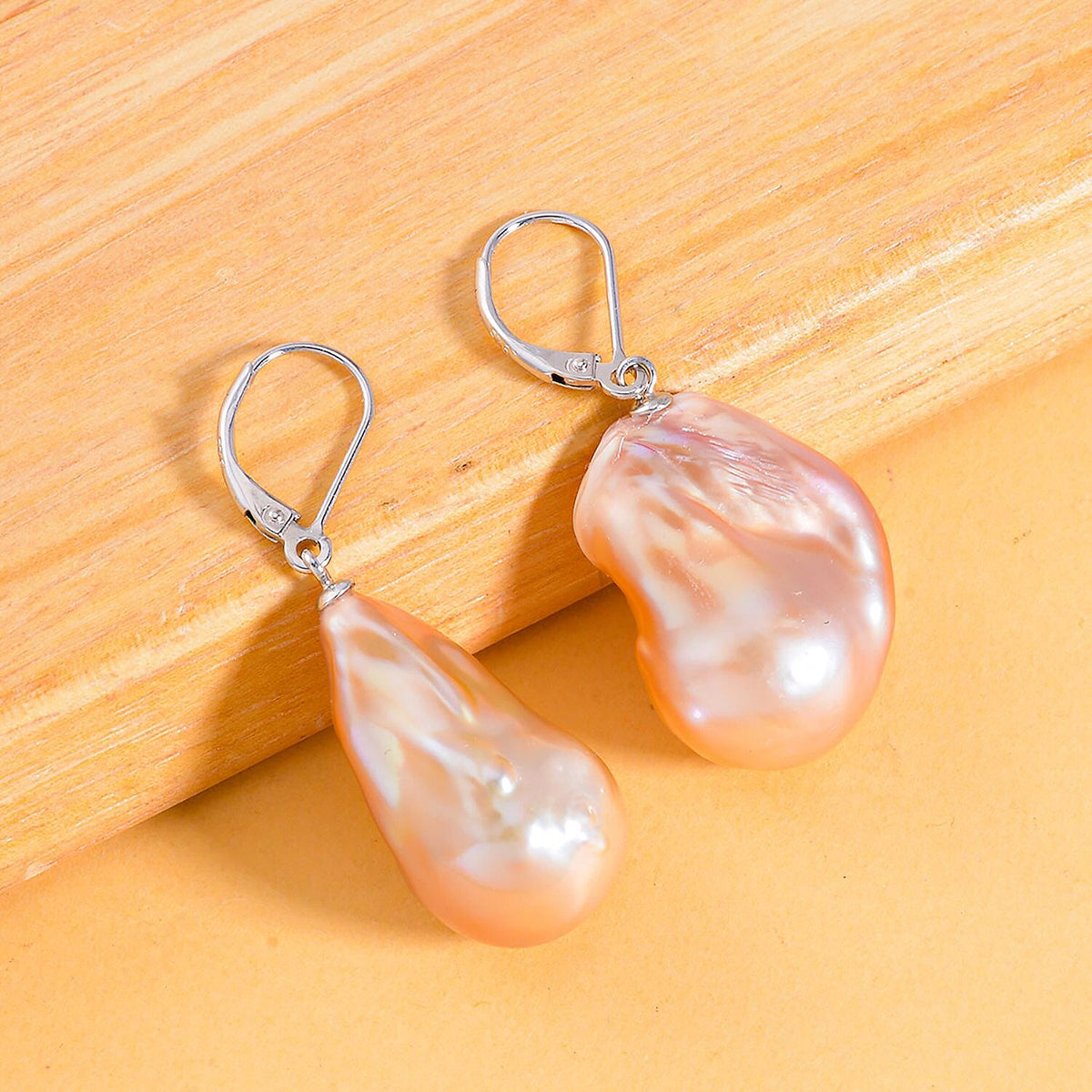 5th Avenue Closeout Multi Colour Baroque Pearl Earrings in Platinum Overlay Sterling Silver 7628508 2